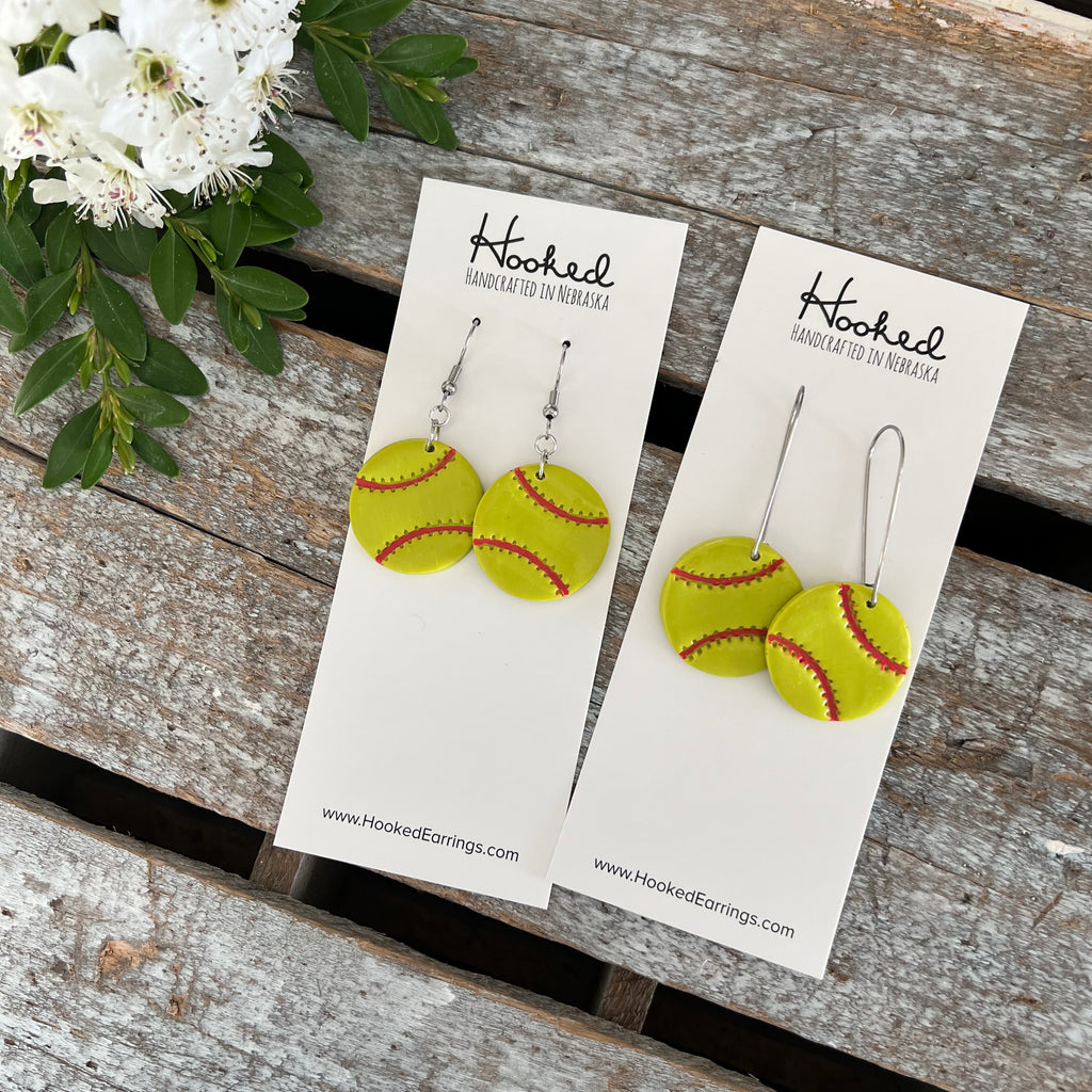 Football Clay Earrings - with/without Customization - Small or Medium –  Hooked, LLC