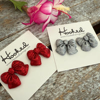 Puffy Bow Stud Earrings