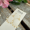 Beaded Hoop Earrings - Gold & Pearl - Medium