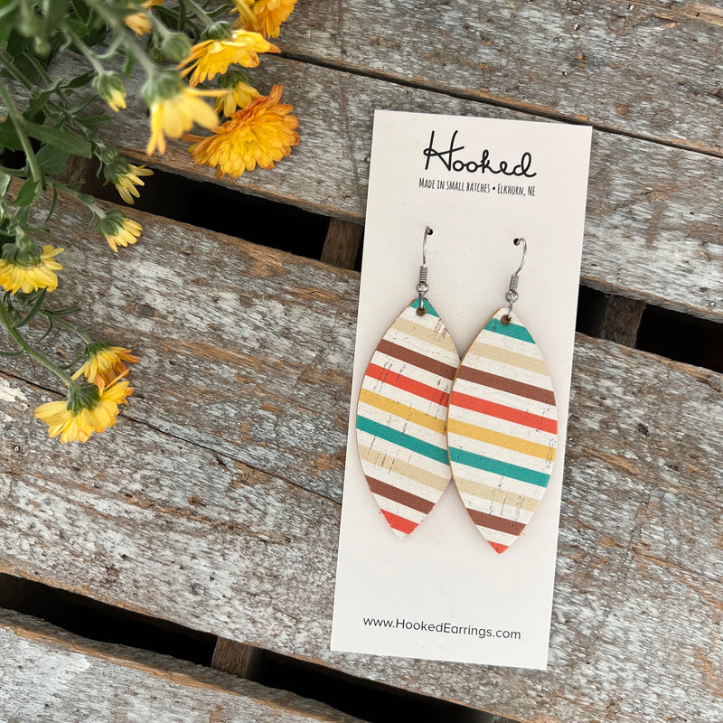 Solstice Stripe Petal Earrings - Medium