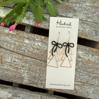 Big Bow Triangle Tree Earrings - Four Styles