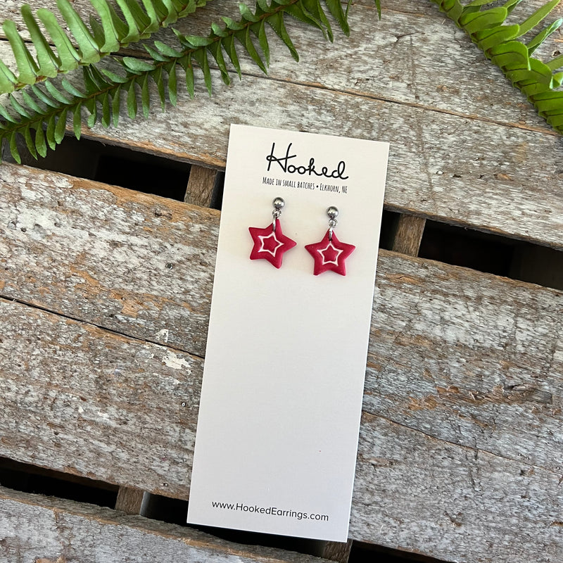 Red Star Earrings