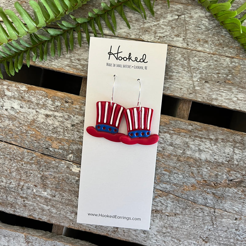 Uncle Sam’s Top Hat Earrings