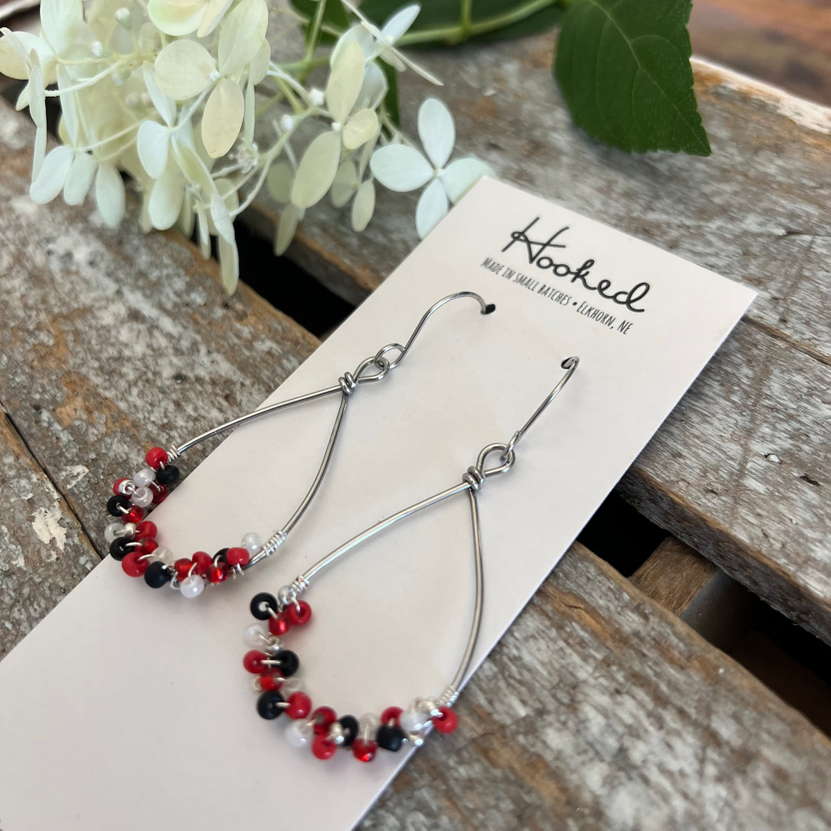 Beaded Teardrop Earrings - GBR