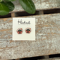 Gingerbread House Glitter Stud Earrings