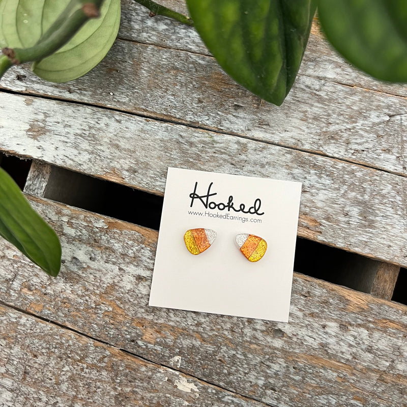 Candy Corn Sparkle Studs