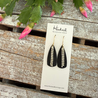 Rhinestone Drop Earrings - Classic Black