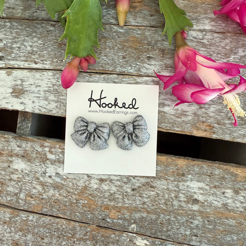 Puffy Bow Stud Earrings