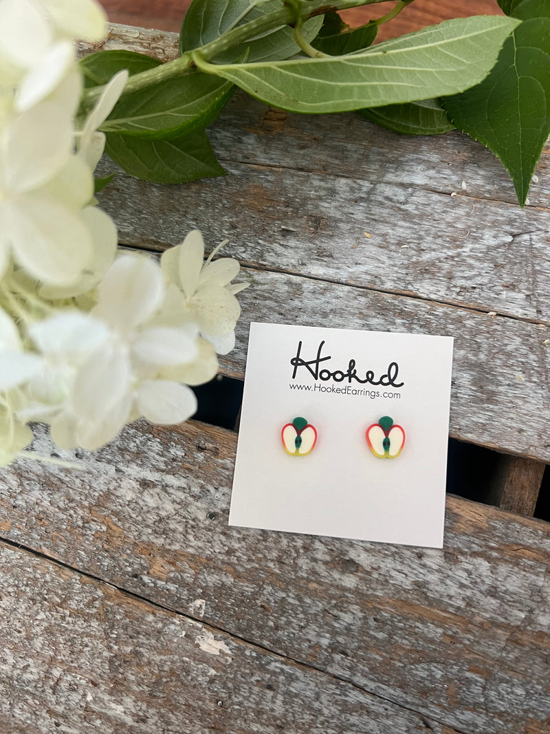 Sliced Apple Stud Earrings