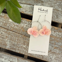 Floral Hoop Earrings in Pink Orchid