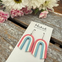 Pink and Blue Rainbow Earrings