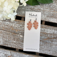 Lustrous Oak Leaf Earrings