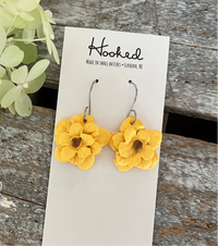 Yellow Flower Dangle Earrings - Small