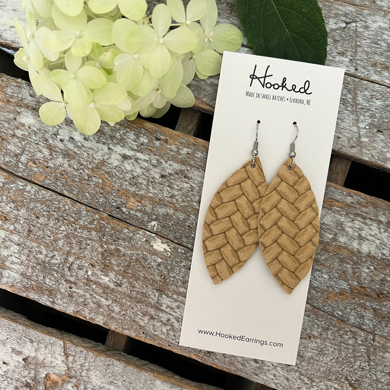 Bisque Braided Petal Earrings - Medium