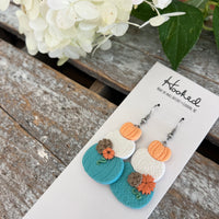 Floral Stacked Pumpkin Earrings