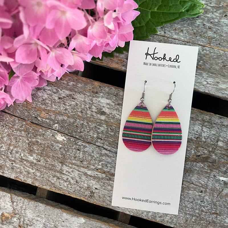 Serape Stripe Teardrop Earrings - Small