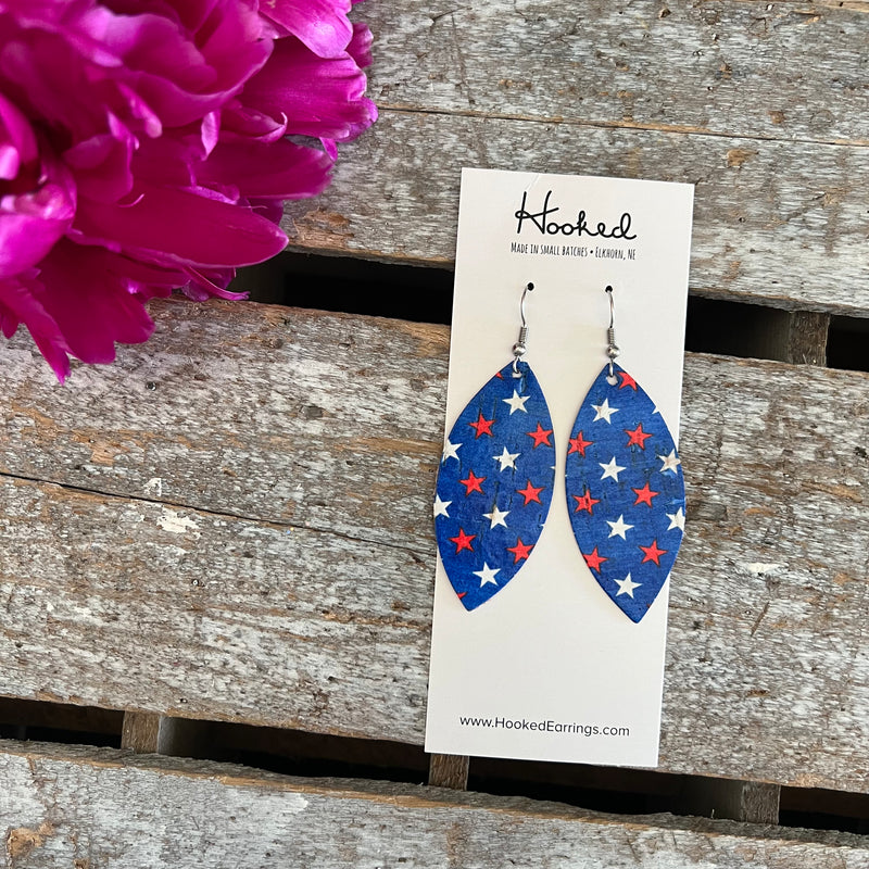 True Blue Petal Earrings - Medium