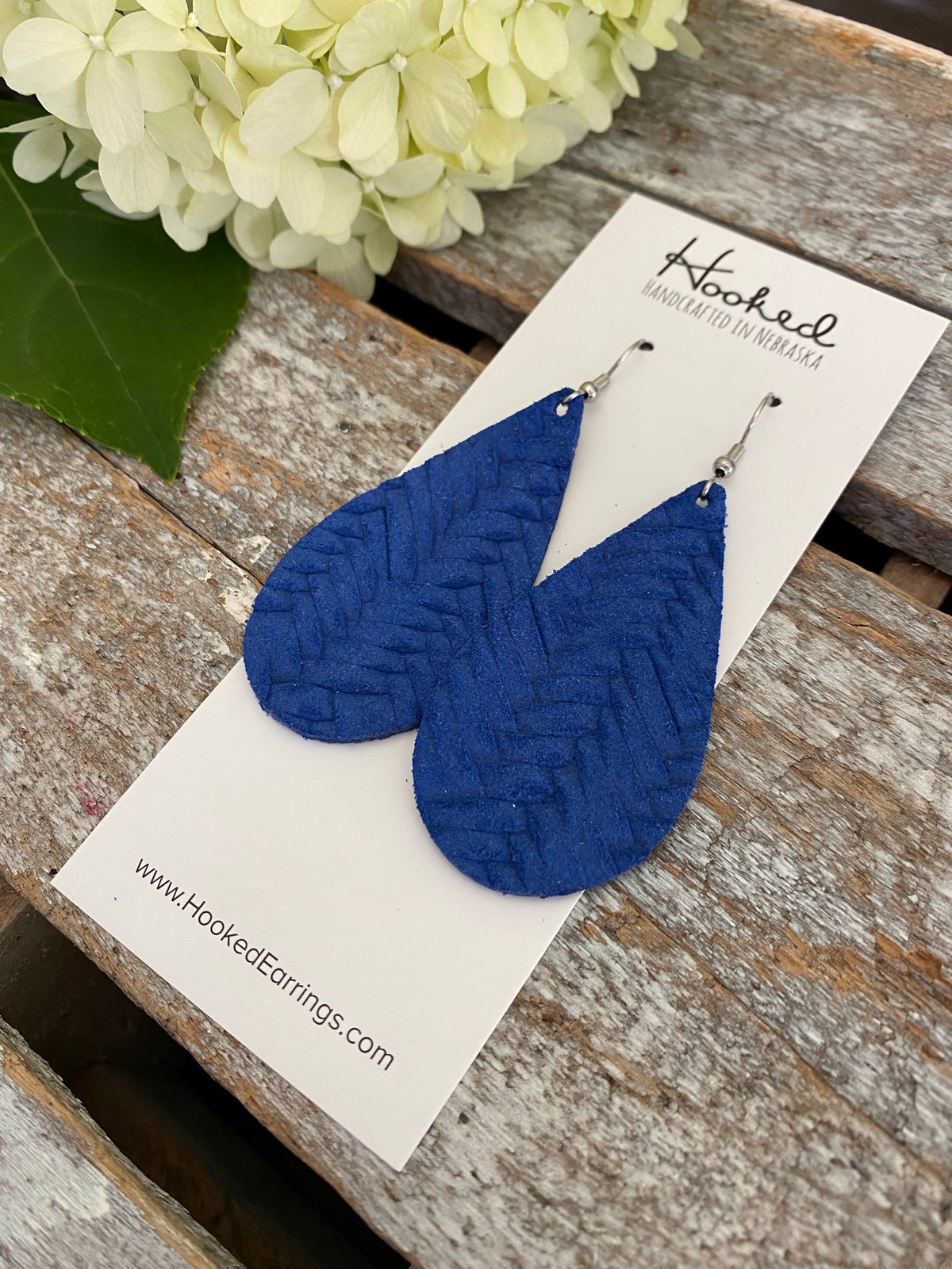 Braided Teardrops in Cobalt - Medium