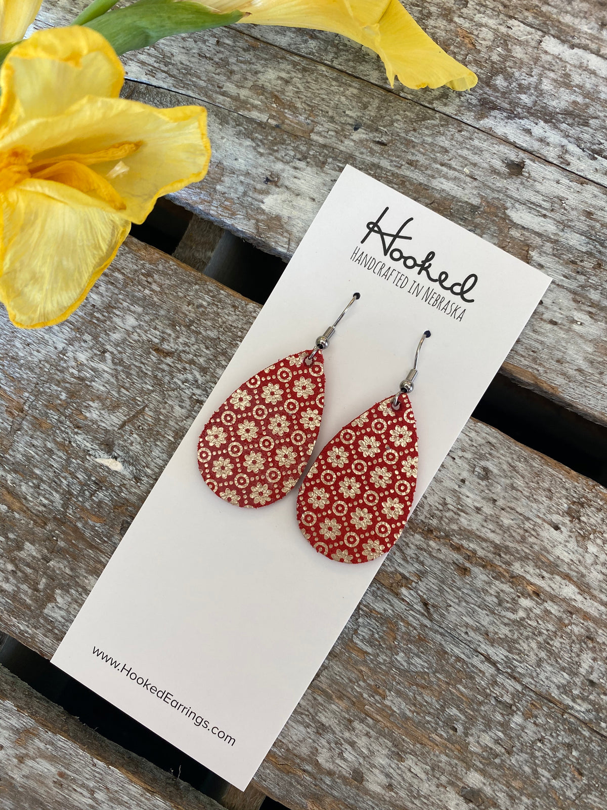 Filigree Teardrops in Scarlet - Small