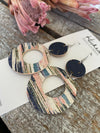 Navy & Watercolor Stripe Stacked Circle Cutouts