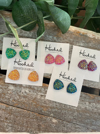 Sparkling Triangle Studs - 16mm - Brights