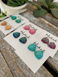 Sparkling Triangle Studs - 16mm - Brights