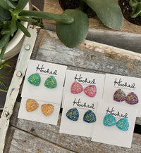 Sparkling Triangle Studs - 16mm - Brights